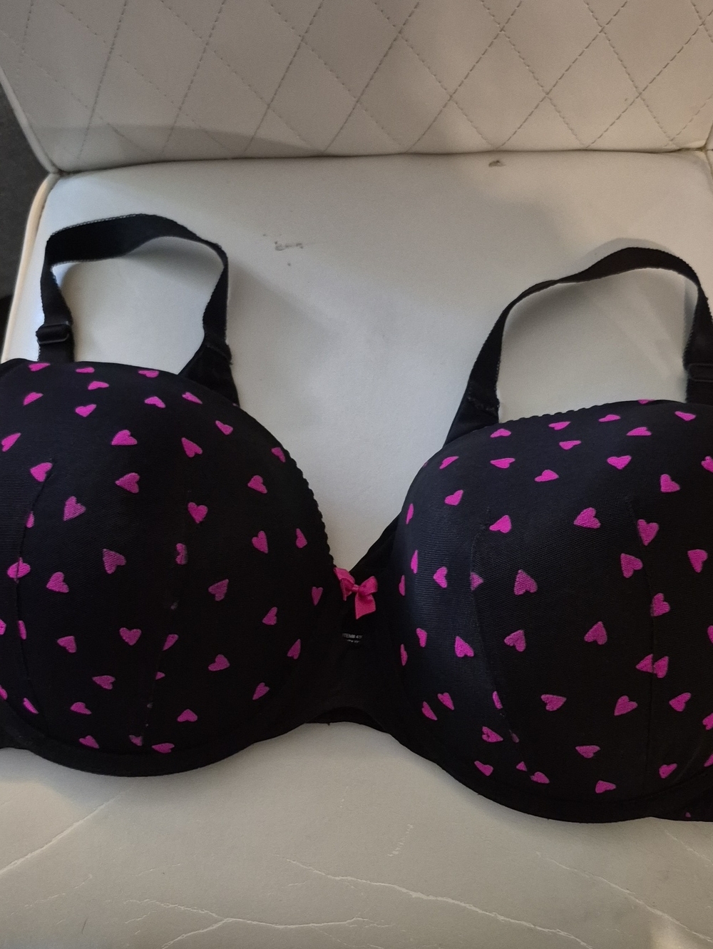 Torrid Black Pink Heart Undetwire Bra 44DD